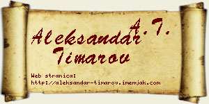 Aleksandar Timarov vizit kartica